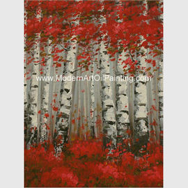Handgemalter moderner Art Oil Painting Brich Forest, abstrakte Landschaftsmalerei