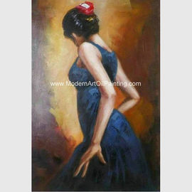 Handgemaltes spanisches Ölgemälde/weiblicher malender Flamenco-Tänzer Canvas Art