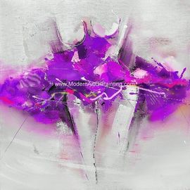 Weißer Wand-Dekor handgemaltes abstraktes Segeltuch-Art Painting Purple Dress Fors