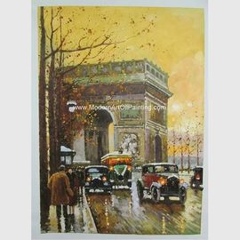 Zeitgenössisches Paris-Straßenbild-Ölgemälde Arc de Triomphe auf Segeltuch