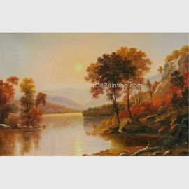 Fluss-Sonnenaufgang-ursprüngliche Öl-Landschaftsmalereien horizontale 50 cm x 60 cm