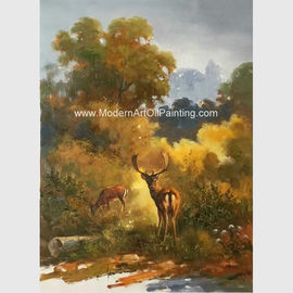 Malerei des Segeltuch-gestaltete klassische tierischen Öls, zwei Rotwild Wand-Kunst 24&quot; X 36&quot; für Lesesaal