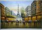 100% handgemachte Paris Ölgemälde-Paletten-Messer-Eiffelturm-Paris-Landschaft auf Segeltuch