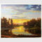 Klassische Natur-Ölgemälde-Landschaftssonnenuntergang-Landschaftsmalerei mit Strom