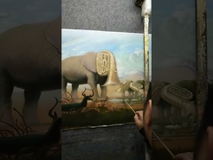 Abstrakte bunte Elefantenmalerei auf Leinwand-Wandkunst