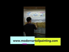 Goldfolienmalerei, abstrakte Leinwand-Wandkunst zur Dekoration