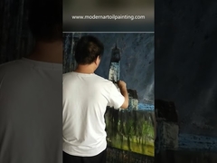 Palettenmesser-Ölgemälde, moderne Leinwandkunst für Heimdekoration