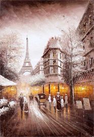 Straßen-Landschafts-Paris-Ölgemälde-Hotel-Messer-Ölgemälde auf Segeltuch