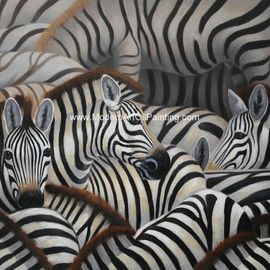 Handgemachte Zusammenfassungs-Art Canvas Paintings Animal Zebra-Druck-Segeltuch-Wand-Kunst