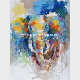 Abstrakte bunte Elefant-Malerei auf Segeltuch/Tierdruck-Segeltuch-Wand-Kunst