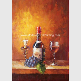 Kleine abstrakte kundengebundene Farbe Größe der Stilllebenpalettenmesser-Kunst Wein-Flasche Frucht