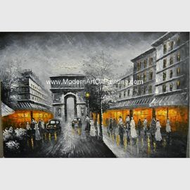 Segeltuch-Paris-Stadtbild-Malereien, Ölgemälde-moderne Zusammenfassung Art Bars