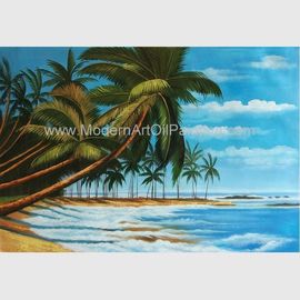 Handgemalte hawaiische Grafik-Malereien, Kokosnuss-Bäume gestalten Ölgemälde auf Segeltuch landschaftlich