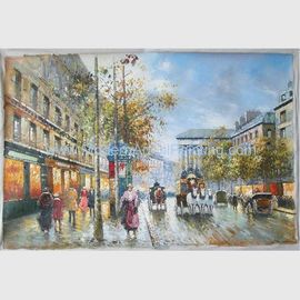 Hauptdekor-handgemachte Paris-Ölgemälde-Malleinwand Streetscape-Malerei