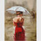 Moderner AcrylsauerArt Oil Painting Decorative Wall Art Girl mit rotem Kleid auf Segeltuch