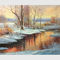 Klassischer Winter-Schnee-handgemachtes Landschafts-Ölgemälde für Hauptdekoratives